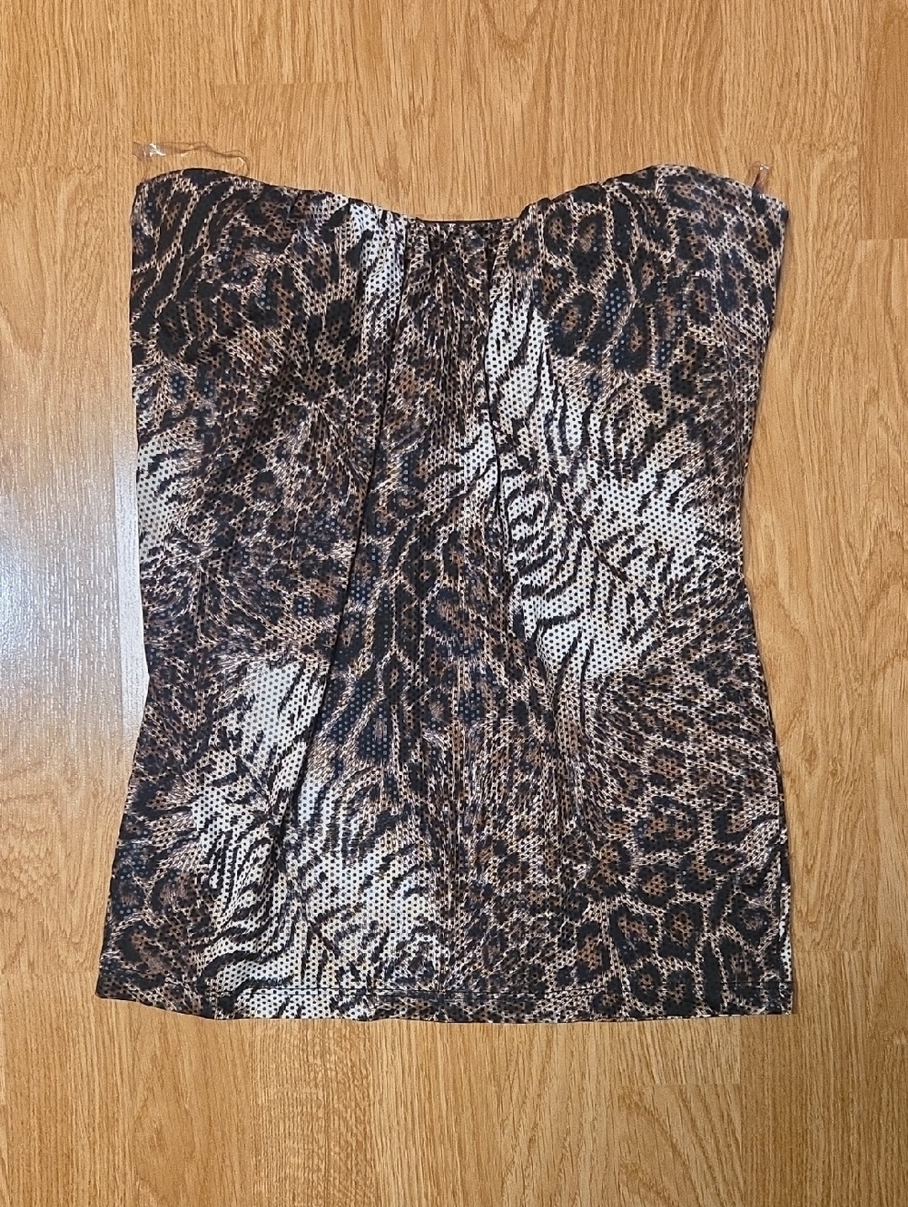 Grace Animal Print Strapless Bustier Top - Brown & Black